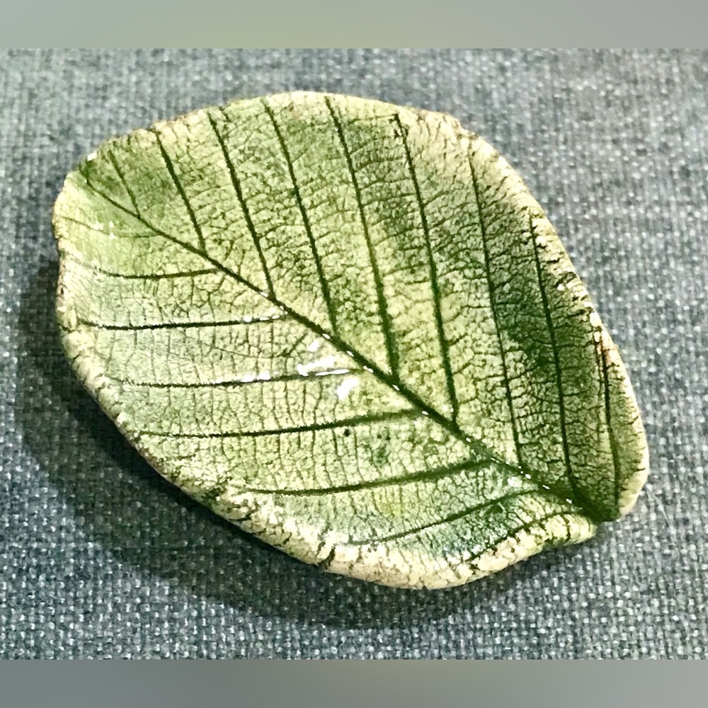 Hand Made Ceramic Leaf Shaped Designed Brooch